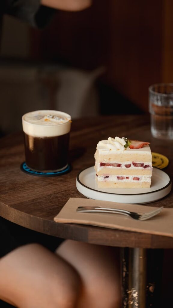 The Mont Blanc & a slice of Basque cheesecake